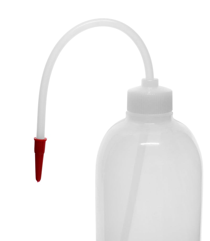 EISCO Wash Bottle, 500ml - Polyethylene - Translucent, Unbreakable - Screw Cap with Flexible Delivery Tube for Dispensing Liquid - Includes Tube Cap Labs - Image 2